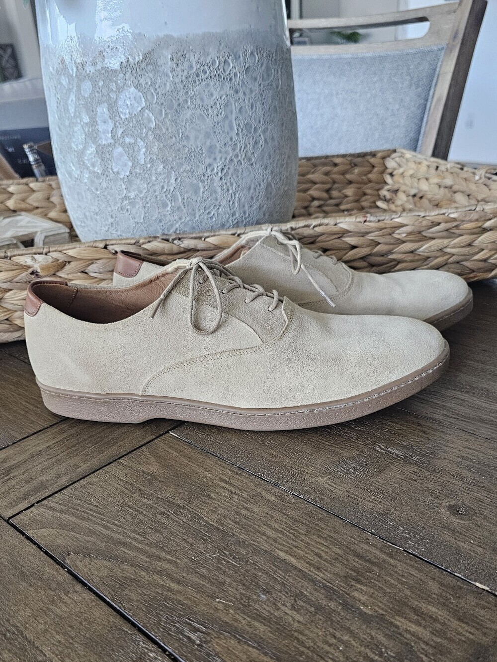 Flag Ltd. Nappa Glove Tan Business Casual Suede Oxford Shoes Men's Sz 12M NWOB